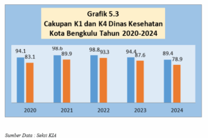 Grafik Ibu Hamil ( K1, K4 dan K6 ) Tahun 2024